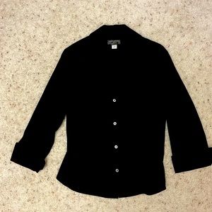 Black 3/4 sleeve button down